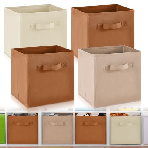 Yinder 12 Pc Cube Storage Bins Brown Foldable