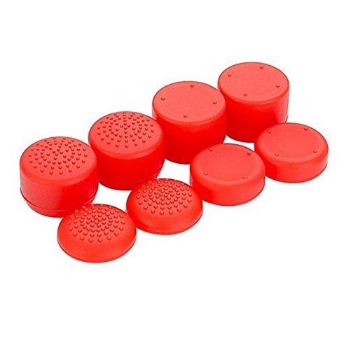 Image of Pack of 8 pcs Analog Controller Gamepad Raised Antislip Thumb Stick Grips Thumbsticks Joystick Cap Cover for PS5, PS4, PS3, Switch Pro, Xbox one, Xbox 360, Wii U, PS2 Controller (Red)