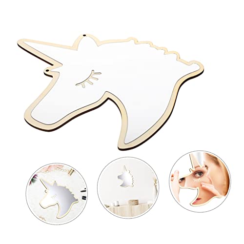 Homoyoyo 1Pc Unicorn Mirror Wall Mounted Makeup Mirror With Lights Mirror Handheld Vanity Mirror With Lights For Kids 3D Mirror Wall Stickers Hanging Unfinished Mirror Wood Acrylic Mirror #TOP4