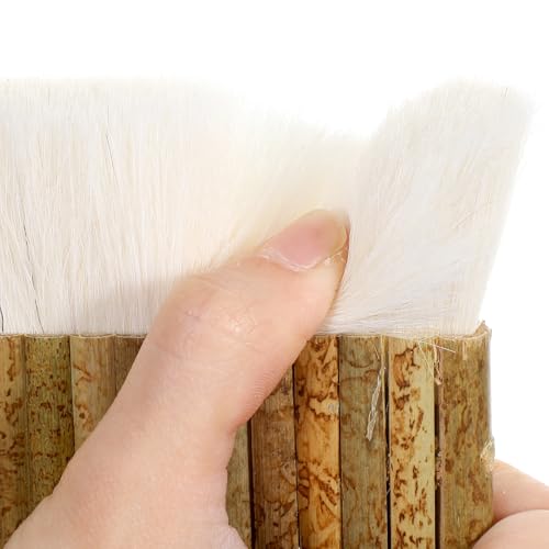 Set de 10 pinceles anchos para pintura AojSup, 5 tamaños, mangos de bambú, ideales para acuarela, cerámica, porcelana, acrílico y óleo miniatura 5