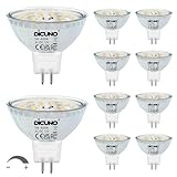 DiCUNO Ampoule LED GU5.3 Dimmable 5W, MR16 12V, Équivalent 50W halogène, 6000K Blanc froid, 500lm, Verre, Ampoules GU5.3 LED Spot pour plafonniers et encastrés, Lot de 10