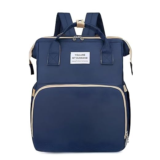 Genérico Kangoobaby Mochila Carro Bebé, Cambiador Pañales Bebés, Mochila de Pañales, Bolsa Pañales Maternidad para Mamá, Portátil con Ganchos para Carro (marino)