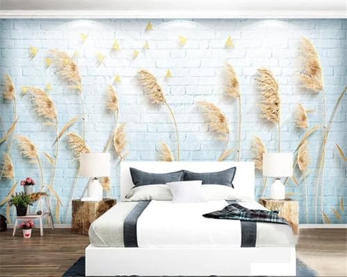 3D Moderno Mural Decoración Dormitorio Floral Espiga De Trigo Paisaje Sala De Estar Sofá Tv Papel Pintado Pegatinas De Pared-350Cm×256Cm