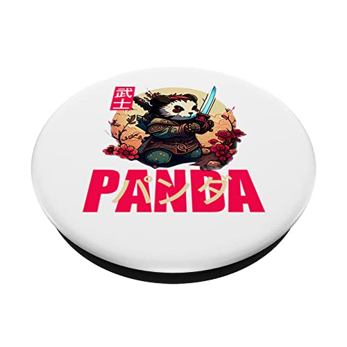 Add Samurai Panda to Japan Art. PopSockets Swappable PopGrip, Black - Image 2
