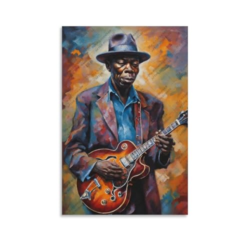Poster John Lee Hooker en toile haut de gamme pour chambre et salon