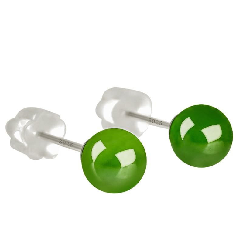 Boucles d'oreilles en pierre verte argent 925 cadeau femme