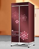 Asciugatrice Elettrica da Interno con Ruote, Stendibiancheria da 1000 W, Stendibiancheria A Basso Consumo Energetico con Timer 30-180 Minuti, 2 Livelli,Rosso,Serene16