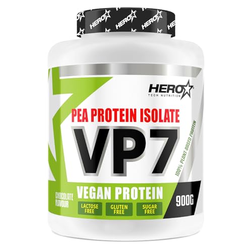HERO TECH | VP7 900 gr. | Proteína Vegana de guisante 100% natural | 80% de Proteína!! Sin gluten ni lactosa | Aumenta Masa Muscular | Recuperación post-entrenamiento | Sin OGM Organismos Modificados