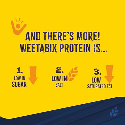 Weetabix Protein 24 Biscuits – High Protein Wholegrain Breakfast – Plant-Based Goodness – Low Sugar & High Fibre – 12g Protein per Serving – Source of Iron & Vitamin B1 – UK’s No.1 Cereal