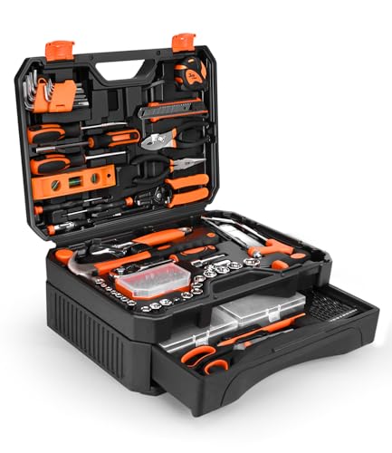 328-Piece Tool Set - Tool Kit Toolbox Storage Case with Drawer, G...