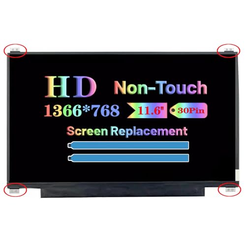 Image of 11.6 inch Non-Touch Screen Replacement for Asus Chromebook CR1100 CR1100CKA-YZ142 LCD LED Laptop Computer Display Panel (HD 1366 * 768 30Pin 60HZ Top and Bottom Tabs)