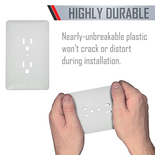 Taymac 2000W Masque 2000 1-Gang Decorator Style Wallplate, Paintable Duplex Outlet Cover, White (1-Pack) #TOP3