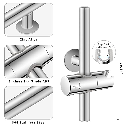 Opermaxer Shower Slide Bar With Adjustable Handheld Shower Head Holder, 304 Stainless Steel Bar, Wall Mount With Chrome Polished For Bathroom #TOP2