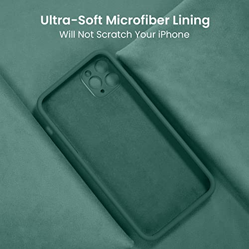 Image of FireNova Designed for iPhone 14 Pro Max Case, Silicone Upgraded [Camera Protection] Case, Soft Anti-Scratch Microfiber Lining Inside, 6.7 inch, Midnight Green