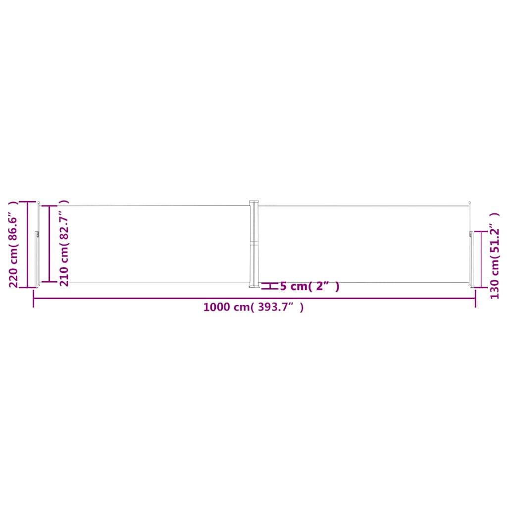 vidaXL Toldo lateral extensible antracita 220 x 1000 cm