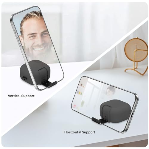Image of Oboe Aegis Case 'Compatible with' Samsung Galaxy Buds 4 & 4 Pro Case with Phone Stand & Keyring (Stone Grey) [Buds & ChargingCase NOT Included]