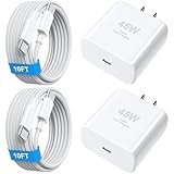 i Phone 16 Pro Max Charger Fast Charging,45W USB C Charger Block 2PACK with 10FT Long Charging Cord Cable Replacement for iPhone 16/16 Pro/16 Pro Max/16 Plus 15/15 Pro Max/Pro