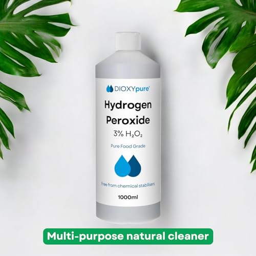 Wasserstoffperoxid in Lebensmittelqualität 3% - 1 Liter (1000 ml) - H2O2 - Wasserstoffperoxid - Ohne Stabilisatoren und Zusätze - Naturreiniger - Allzweckreiniger - Kindersicherungsverschluss