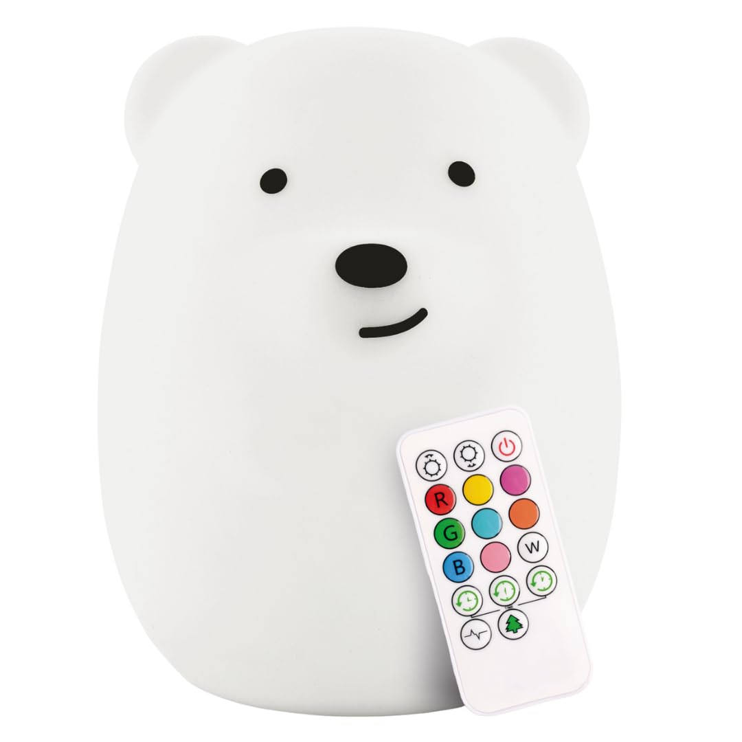 lumipets silicone baby night light - bear