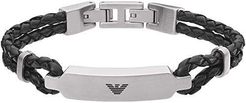 Emporio Armani – Braccialetto acciaio_inossidabile Nessuna pietra preziosa Uomini, Argento, One Size – EGS2719040
