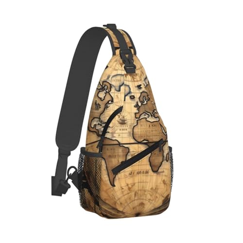 Mochila bandolera MyPiky con estampado de mapa antiguo miniatura 2