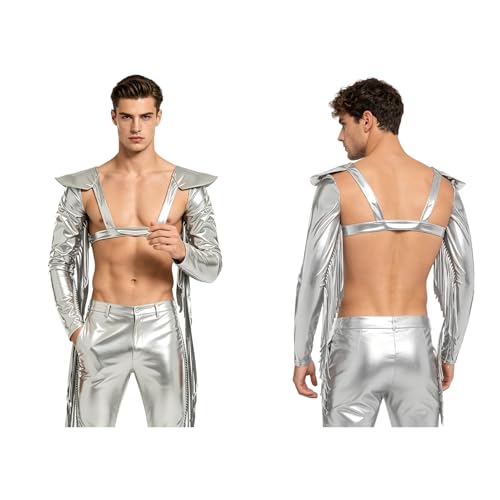 Arnés de pecho medieval punk hombre ajustable para corregir postura en disfraz 6