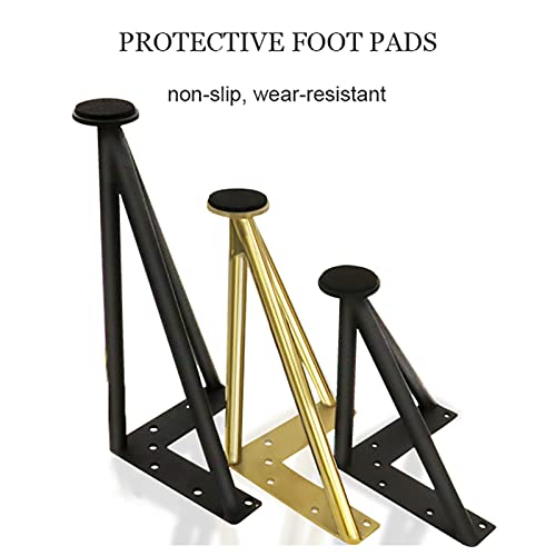 Patas de mesa de metal ajustables y resistentes en color negro de 20 cm 6
