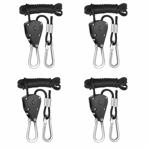 4 Pack Ratchet Hanger, Adjustable Ratchet Hanger Rope, 1/8 Inch