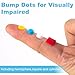 STSTR 154PCS Bump Dots for Visually Impaired, Multiple Colors Sizes Shapes Low Vision Aids Tactile Stickers Braille Aids for Blind, Low Vision, Elderly (Yellow, White, Red, Blue)