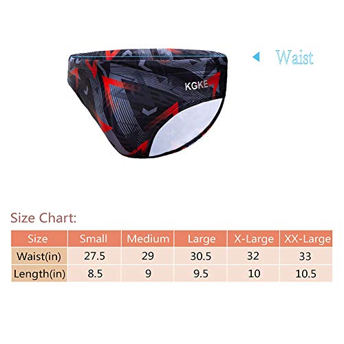 KGKE Mens Sexy Swim Briefs Camo Pattern Bikini Swimsuit for Men (Geometric Brown, M)