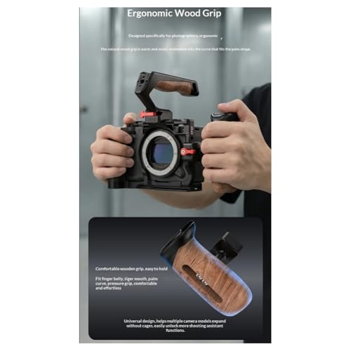 Empuñadura lateral de madera para evitar vibraciones y caídas de cámaras DSLR 6