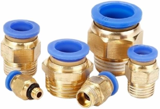 10PCS Pneumatic Fittings PC Male thread -M5 1/8 1/4 3/8 1/2 to Tube pc4 6 8 10 12mm push air tube Straight connection pc6-01 02(OD 6mm,01(9.7MM))