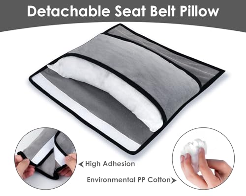 Image of DS. DISTINCTIVE STYLE Seat Belt Cover Pad for Kids 2 Pieces Seatbelt Pillow for Kids Car Seat Strap Cushion Neck Support Pads - Grey