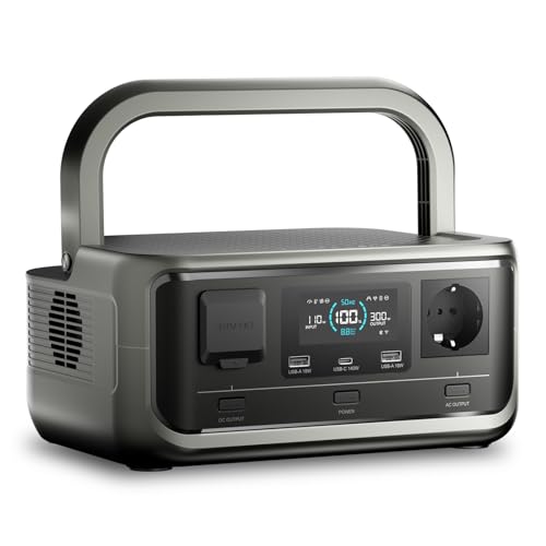 ALLPOWERS VOLIX P300 Tragbare Powerstation, 256Wh LiFePO4 Akku, 300W (Max 600W) Solargenerator, <20 ms USV, 100W USB-C Ausgang, 3000 Ladezyklen Für Camping Draußen Reisen Notfälle Spieler Festival