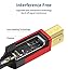 USB B 3.0 Cable, JSAUX USB A Male to B 3.0 Male (6.6ft/2M) USB 3.0 Type B Upstream Cord Nylon Braided Compatible with Docking Station, External Hard Drivers, Scanner, Printer and More(Black)