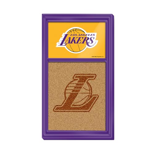 The Fan-Brand NBA Los Angeles Lakers: Dual Logo - Cork Note Board- Sports Decor for Home, Game Room, Fan Cave & Garage - USA Made