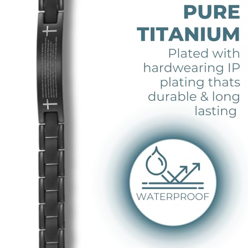 Willis Judd Christian Bracelet For Men English Lords Prayer Christian Religious Gift 8.5inch Titanium4