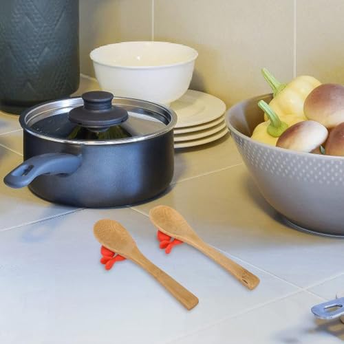 DOITOOL 2pcs Silicone Pot Lid Stand Shrimp Shape Clip Heat Resistant Kitchen Gadget for Soup Pot Saucepan Steam Release Holder - Image 5