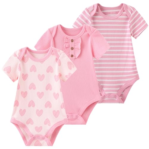 Image of Ruliby Baby Bodysuit Boy Girl Clothes Soft Newborn Infant Outfit Short Sleeve Romper