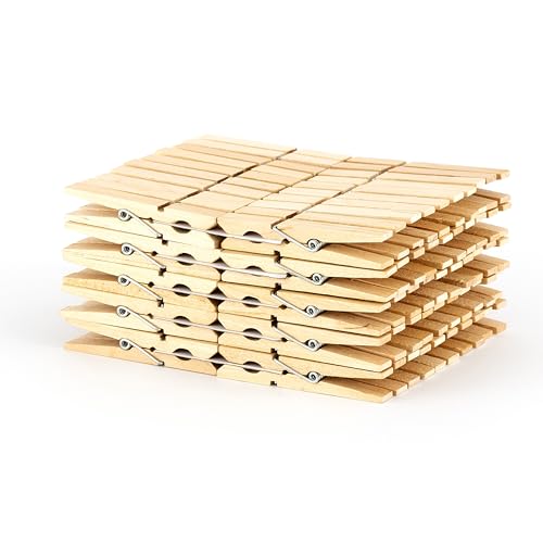 HomeBee® 100 Stück Wäscheklammern Holz - FSC®-Zertifiziert – Nachhaltige Holzklammern groß, Holzwäscheklammern aus Bambus, 6 cm Länge, Holzkluppen, Dekoklammern HomeBee® 100 Stück Wäscheklammern Holz - FSC®-Zertifiziert – Nachhaltige Holzklammern groß, Holzwäscheklammern aus Bambus, 6 cm Länge, Holzkluppen, Dekoklammern