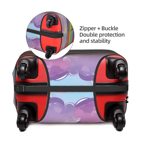 Rainbow Print Protective Suitcase Cover Washable Travel Luggage Protector with Concealed Zipper4