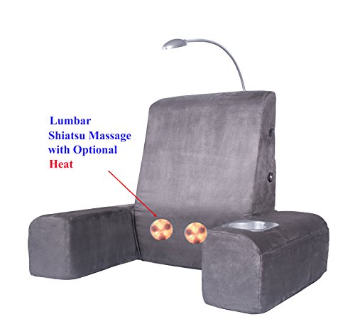 Carepeutic Backrest Lounger with Heated Shiatsu Massage, 15 Pound, Gray