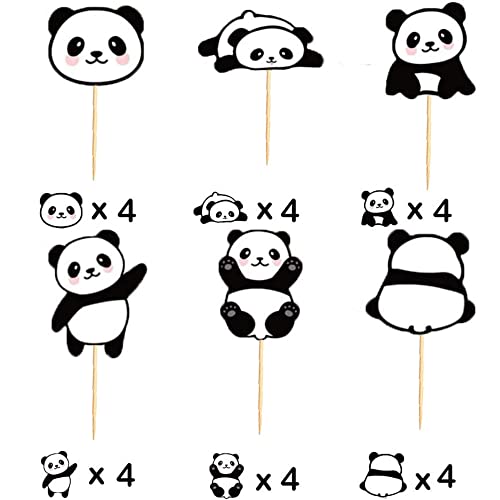 Decorazione per Cupcake, 24 Pezzi Cupcakes Panda