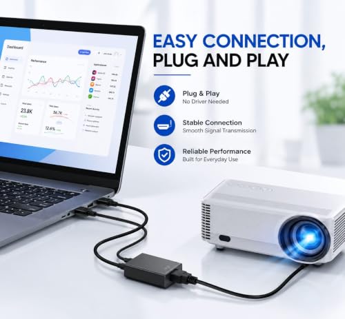 Image of FORIDA VGA to HDMI Adapter with USB and Audio, VGA to HDMI Converter for Laptop /PC to HDTV HDMI Connector (Support VGA to HDMI only)