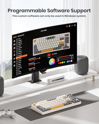 Image of Kisnt Wireless Mechanical Keyboard, Creamy Sound Board Gaming Keyboard with Bluetooth /2.4GHz /USB-C, 75% 85 Keys, Hot Swappable Compact Keyboard for Win /Mac