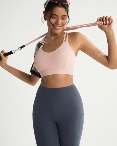 Image of RUNNING GIRL Sports Bras for Women,Strappy Crisscross Back Padded Low Impact Running Sports Bra with Removable Cups