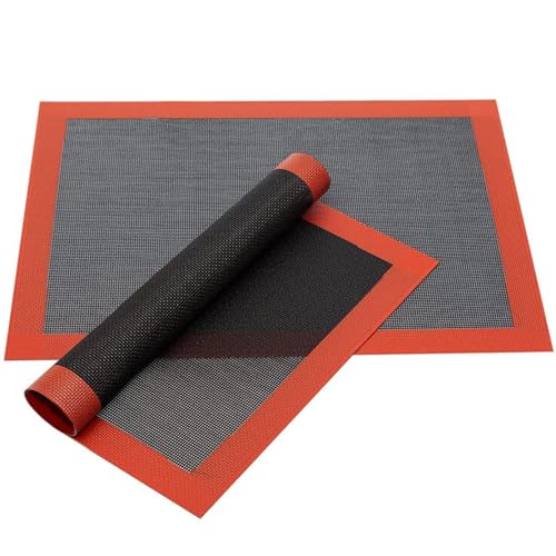 2pcs Perforated Silicone Baking Mat, Reusable Non Stick Baking Sheets for Oven, Fiberglass Mat Oven Liner Pad for Biscuit Pastry, 30x40cm