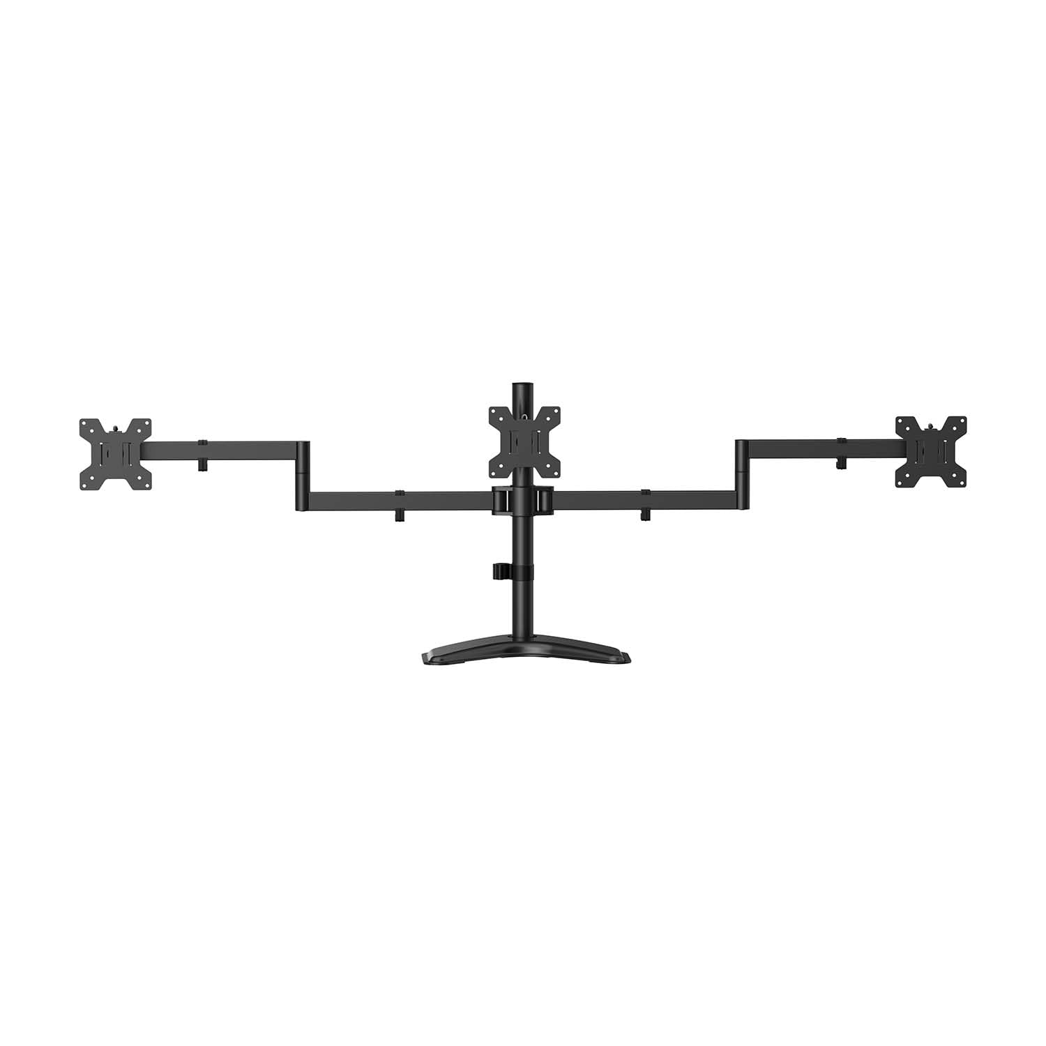 Aisens Support de Table avec Socle Eco Rotatif et inclinable pour 3 écrans 10 kg de 13-27 Noir