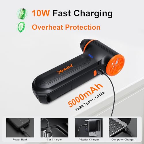 Image of Compressed Air Duster-150000RPM Super Power Rechargeable Air Duster, 3-Gear Adjustable Mini Blower with Fast Charging, Electric Air Duster for Leaves,Computer, Keyboard, (Black)