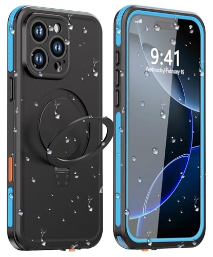 Coque étanche pour iPhone 16 Pro antichoc et antipoussière avec écran bleu